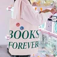博客來- 徽章組+標語款大帆布袋(BOOKS FOREVER)