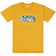 【MsMore】 山茶花油彩立體手工染圓領精梳棉短袖短版T恤上衣台灣現貨# 121664 S 芥末黃色