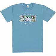 【MsMore】 山茶花油彩立體手工染圓領精梳棉短袖短版T恤上衣台灣現貨# 121664 3XL 湖藍色