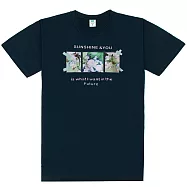 【MsMore】 山茶花油彩立體手工染圓領精梳棉短袖短版T恤上衣台灣現貨# 121664 M 藏青色