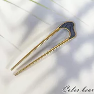 【卡樂熊】日系簡約U型百搭丸子頭造型髮簪/盤髮夾(四色)- 灰色
