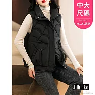 【Jilli~ko】短款羽絨棉馬甲女式外搭寬鬆韓版外穿馬夾背心 J11936 FREE 黑色