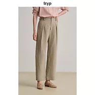 ltyp旅途原品 100%亞麻文藝直筒長褲 老錢風復古寬鬆舒適休閒褲女 M L M 原麻色