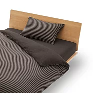 【MUJI 無印良品】棉天竺枕套/43/ 混棕橫紋