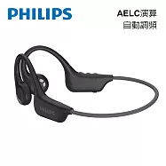 PHILIPS 氣傳導開放式運動耳掛藍牙耳機-TAA1708 黑