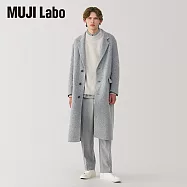 【MUJI 無印良品】MUJI Labo男喀什米爾混西裝式大衣 S 淺灰