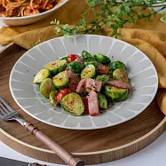 【日本Minoru】Amis簡約磚花 陶瓷淺盤22cm ‧ 灰