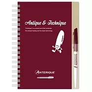 日本 Anterique AN-chan 線圈筆記本 附AN-chan原子筆 _A5紅酒紅