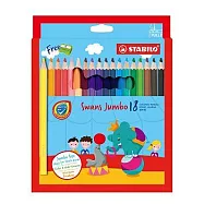 【STABILO】Jumbo特大油性色鉛筆 18色+削筆器
