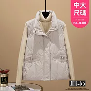 【Jilli~ko】短款時尚夾棉坎肩寬鬆加厚背心馬甲 J11981 FREE 白色