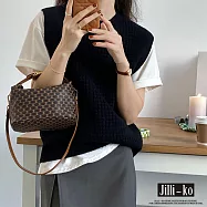 【Jilli~ko】華夫格毛衣馬甲女設計感小眾背心針織衫 J12006 FREE 黑色