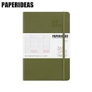 PAPERIDEAS A5子彈筆記本 365DAY自填日計劃 綁帶基礎款 與成功有約的子彈筆記術? 森林綠