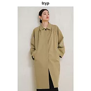 ltyp旅途原品 270G天絲棉立裁風衣外套 高級感時尚中長款大衣女 M L M 經典卡其