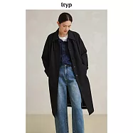 ltyp旅途原品 270G天絲棉立裁風衣外套 高級感時尚中長款大衣女 M L M 經典黑