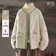 【初色】冬季防寒科技棉羽絨服寬鬆長袖外套-15款任選-38977(M-2XL/F可選) M C.米灰色