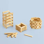 【Edx 艾迪客】建構積木|18m+ 天然原木 開放式玩具