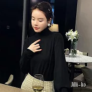 【Jilli~ko】高級感毛衣女秋冬木耳邊半高領打底衫內搭 J12032 FREE 黑色