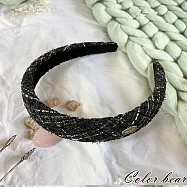 【卡樂熊】小香毛呢菱格紋造型髮箍(三色)- 黑色