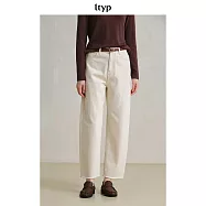 ltyp旅途原品 100%全棉純版原白牛仔褲 寬鬆錐形直筒褲子女秋冬款 M L XL M 原白色