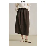 ltyp旅途原品 高支高密澳毛TR不對稱半裙雅丹穿搭直筒長裙女秋冬 M L M 拿鐵咖