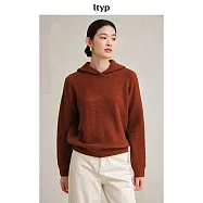 ltyp旅途原品 抗起球羊毛混紡毛衣針織衫 慵懶時尚連帽衛衣女秋冬 M L M 磚紅色