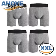【AHOYE】長版防磨腿平口褲 4入組 (男內褲 四角褲 彈力內褲 運動內褲 ) XXL