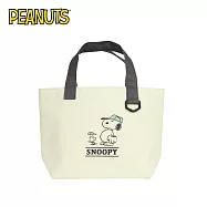 【日本正版授權】史努比 帆布手提袋 便當袋 查理布朗/糊塗塌客 Snoopy/PEANUTS - 棒球款