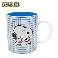 【日本正版授權】史努比 陶瓷 馬克杯 350ml 咖啡杯 奧拉夫/Snoopy/PEANUTS - 淺藍款