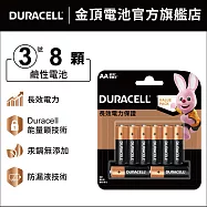 金頂 DURACELL 鹼性電池-3號AA(8入裝)