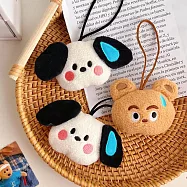 【JP生活館 】毛絨裝飾玩偶可愛小熊小狗掛飾 * 流汗小熊