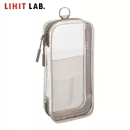 LIHIT LAB A-8103 多用途透明筆袋 棕色