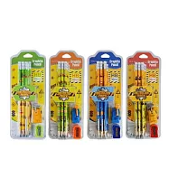 樂彩森林 三角HB鉛筆10入-工程車(混款)(HB鉛筆10支+1個工程車造型橡皮擦+1個削筆刀)