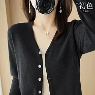 【初色】純色針織單排釦長袖外套女上衣-3款任選-39131(M-2XL可選) XL C.黑色