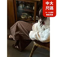 【慢。生活】美拉德穿搭大碼波點燈芯絨闊腿褲 J12077 FREE 咖色