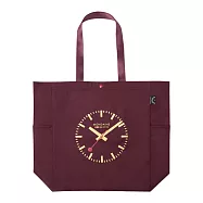 MONDAINE 瑞士國鐵80週年紀念.尼龍大托特包 - 酒紅色