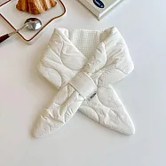 O-ni O-ni日系立體壓花羽絨棉保暖/圍脖/圍巾(C-1227) 白色