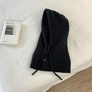 O-ni O-ni法式針織巴拉克拉法帽仿羊毛保暖/圍脖/圍巾(C-1229) 黑色