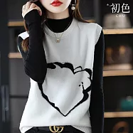 【初色】簡約素色V領無袖外搭針織背心女背心-10款任選-38244(F可選) F F.白色