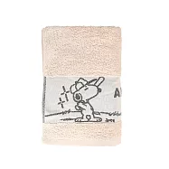 【Peanuts】史努比Snoopy台灣製造純棉棒球刺繡緞檔浴巾_多色選_ 淺棕