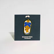 金屬徽章 胸針 別針 台灣名物 - 櫻花鉤吻鮭&藍白拖