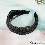 【卡樂熊】森女系編織寬版造型髮箍(兩色) 黑色系