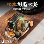 【上手家居】松木樹脂杯墊(茶具/茶墊/茶托/隔熱墊/木杯墊/松木杯墊) 淡雅六色