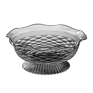 【上手家居】水果盤(點心盤/糖果盤/高腳盤/果盤/零食盤) 透明灰