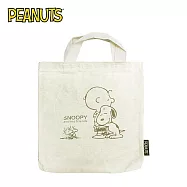 【日本正版授權】史努比 輕便 手提袋 帆布手提袋/多功能手提袋 露西/糊塗塌客/奧拉夫/查理布朗/Snoopy/PEANUTS - C款