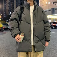 【AMIEE】韓系立領羽絨棉外套(男裝/雅痞/KDCQ-2915) M 深灰