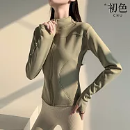 【初色】純色拼接休閒加絨拉鍊立領修身長袖騎行服運動外套女外套-共5色-39119(M-2XL可選) M 綠色