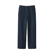 【MUJI 無印良品】男吉貝木棉混丹寧寬版褲 S 暗藍