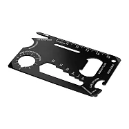 《REFLECTS》多功能不鏽鋼工具卡 |開罐器 開瓶器 尺規 螺絲起子 量角器 拆信刀 削皮刀 - 純黑