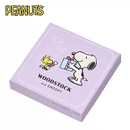 【日本正版授權】史努比 盒裝便條紙 日本製 1種圖樣 便條紙/收納盒 糊塗塌客/Snoopy/PEANUTS - 紫色款