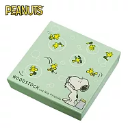 【日本正版授權】史努比 盒裝便條紙 日本製 1種圖樣 便條紙/收納盒 糊塗塌客/Snoopy/PEANUTS - 綠色款